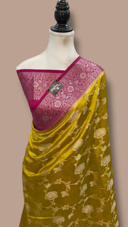 Pure Mango Silk Banarasi Handloom Saree - The Handlooms
