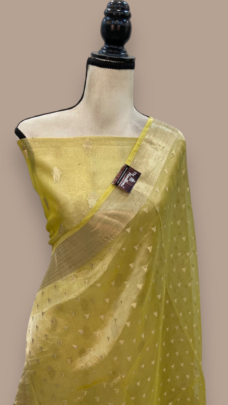 Pure Kora Tissue Handloom Banarasi Dress material - The Handlooms