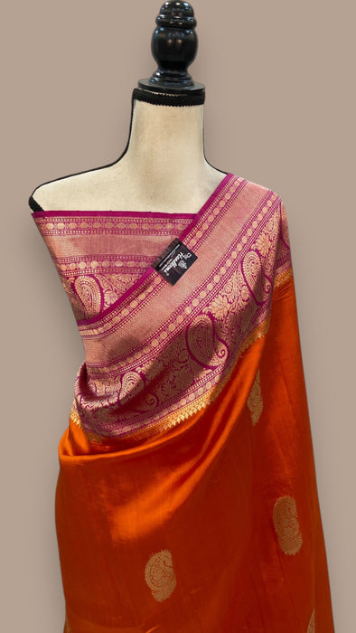 Pure Katan Silk Banarasi Handloom Saree - All over Kadua motifs