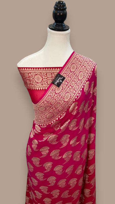 Pure Khaddi Georgette Handloom Banarasi Saree