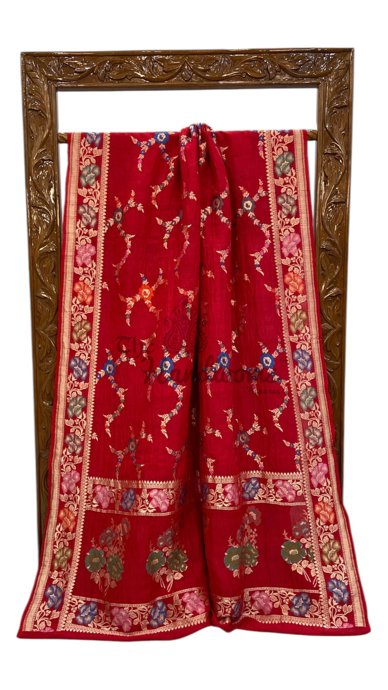 Tussar Georgette Handloom Banarasi Saree - The Handlooms