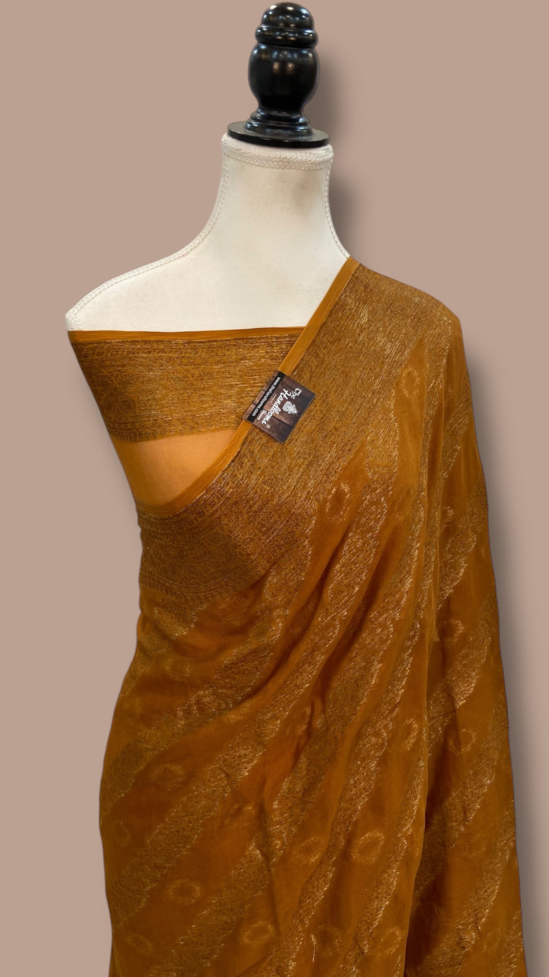 Pure Chiffon Khaddi Banarasi Saree - The Handlooms