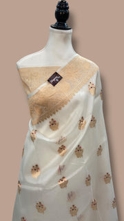 Pure Kora Handloom Banarasi Saree - The Handlooms