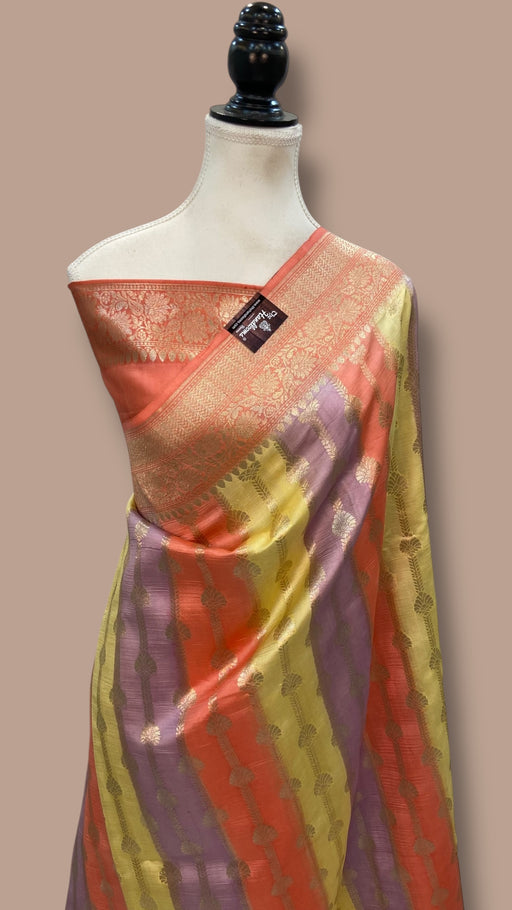 Multicolor Pure Chiniya Khaddi Handloom Banarasi Saree - The Handlooms