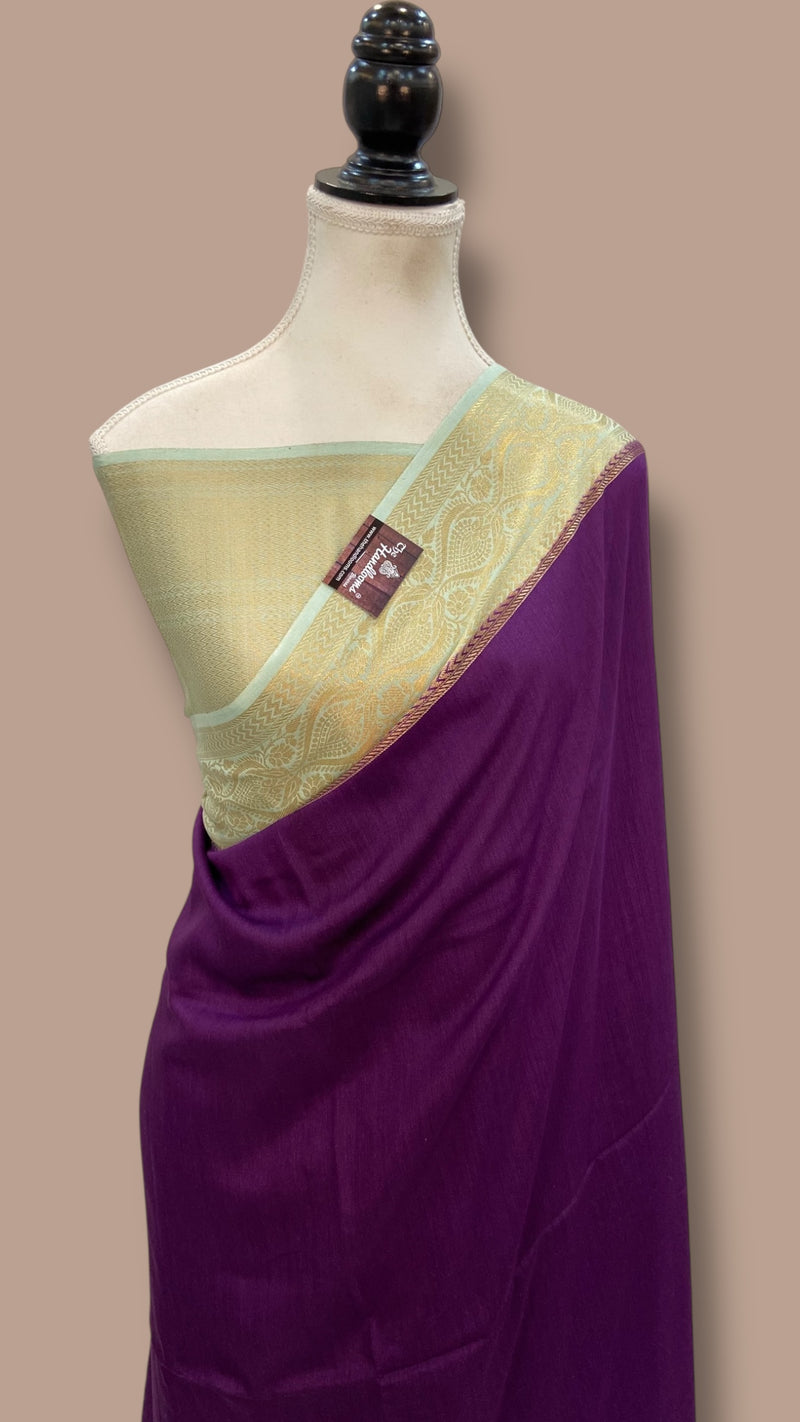 Moonga Georgette Handloom Banarasi Saree - The Handlooms