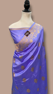 Pure Katan Silk Banarasi Handloom Saree - All over Kadua motifs - The Handlooms