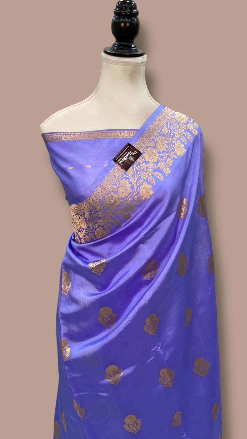 Pure Katan Silk Banarasi Handloom Saree - All over Kadua motifs - The Handlooms
