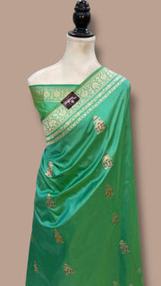 Pure Katan Silk Banarasi Handloom Saree - All Over Kadiyal Boota - The Handlooms