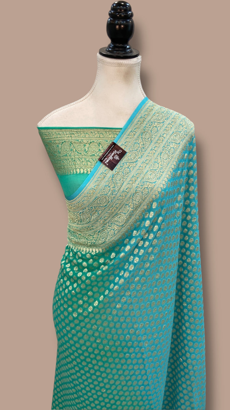 Khaddi Georgette Handloom Banarasi Saree - The Handlooms