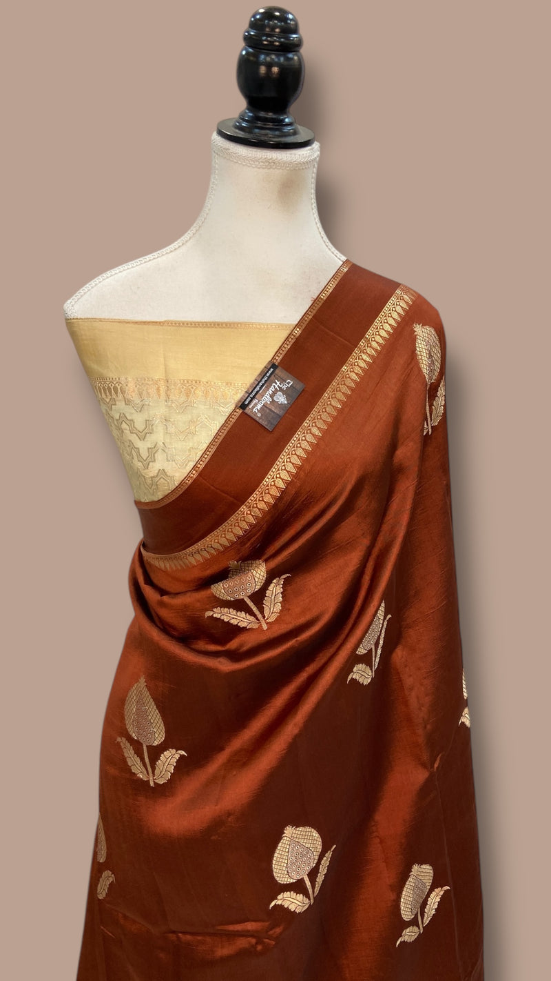 Pure Mango Silk Banarasi Handloom Saree