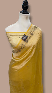 Pure Kora Tissue Handloom Banarasi Saree - Handwork - The Handlooms