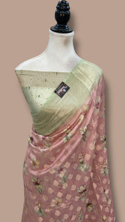 Pure Chiniya Silk Handloom Banarasi Saree Digital Print - The Handlooms