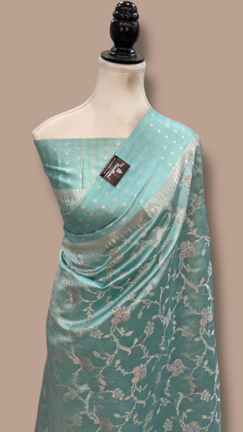 Pure Mango Silk Banarasi Handlokom Saree