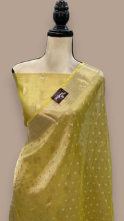 Pure Kora Tissue Handloom Banarasi Dress material - The Handlooms