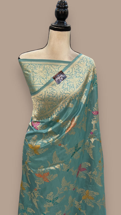 Ektara Pure Katan Silk Banarasi Handloom Saree - All over kadiyal Jaal work