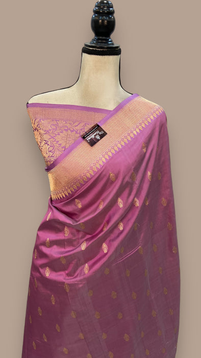 Pure Katan Silk Banarasi Handloom Saree - All over Kadua motifs