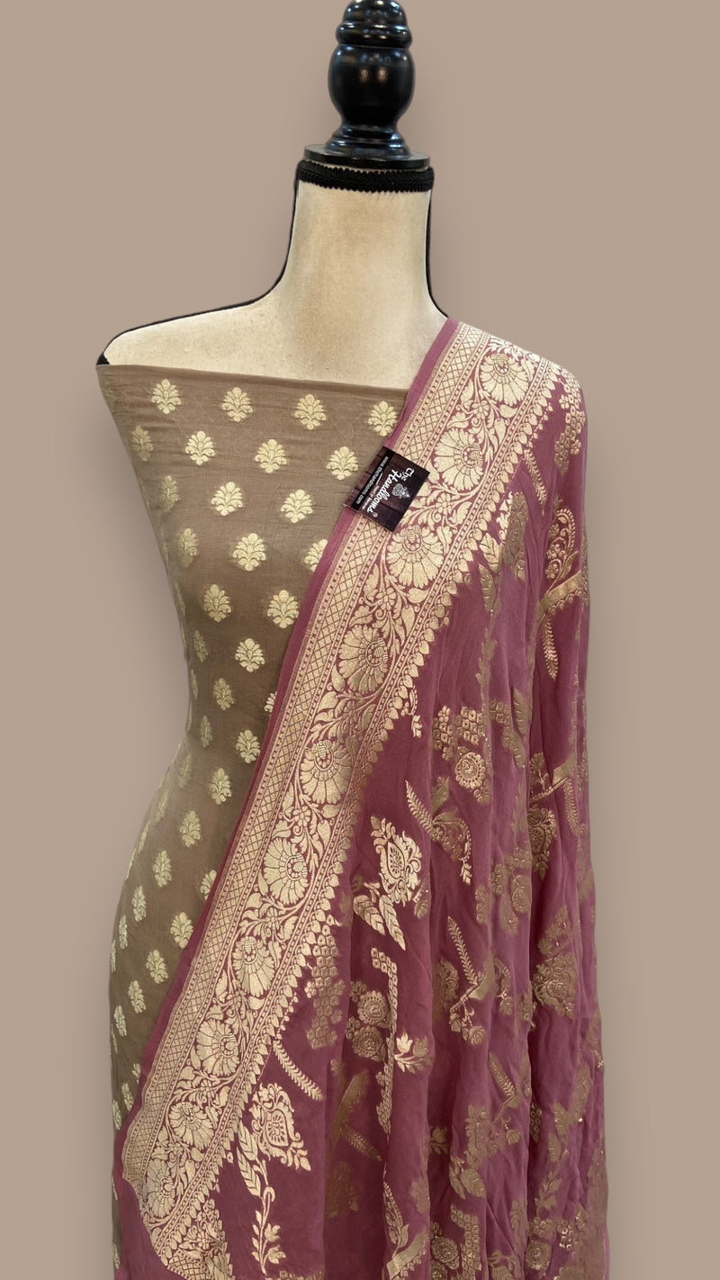 Khaddi Georgette Banarasi Dress material - The Handlooms