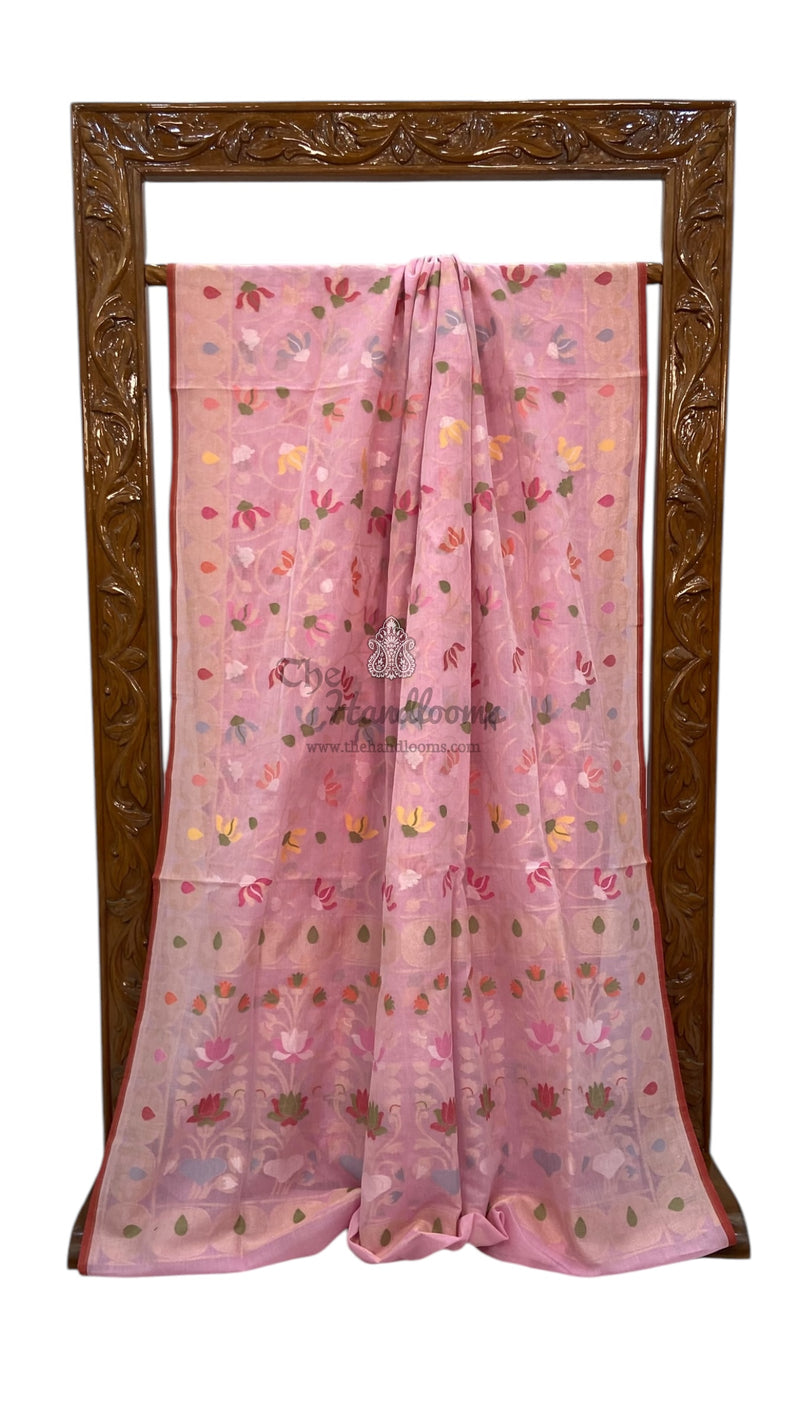 Pure Cotton Jamdani Handloom Banarasi Saree - The Handlooms