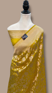 Pure Katan Silk Banarasi Handloom Saree - All over Jaal work - The Handlooms