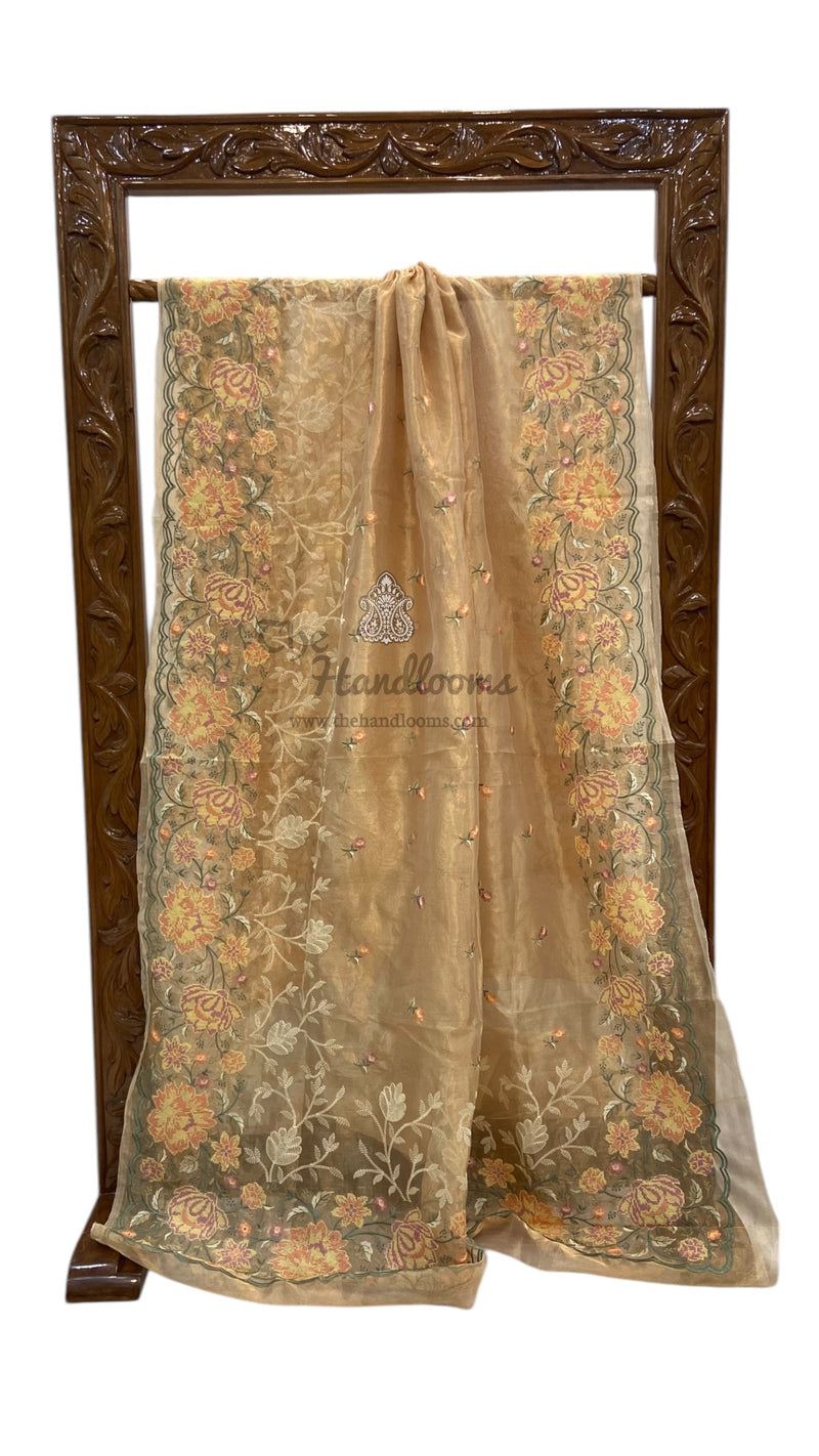 Pure Tissue Handloom Banarasi Saree With Chikankari - The Handlooms