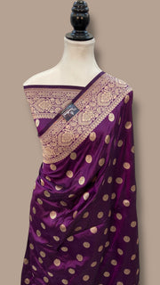 Pure Katan Silk Banarasi Handloom Saree - with motifs - The Handlooms
