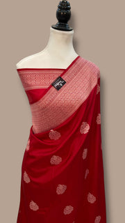 Pure Katan Silk Banarasi Handloom Saree - All over Kadua motifs - The Handlooms