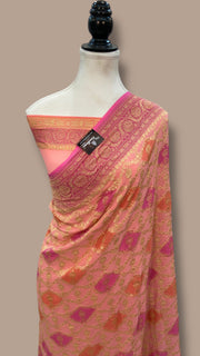 Khaddi Georgette Handloom Banarasi Saree - The Handlooms