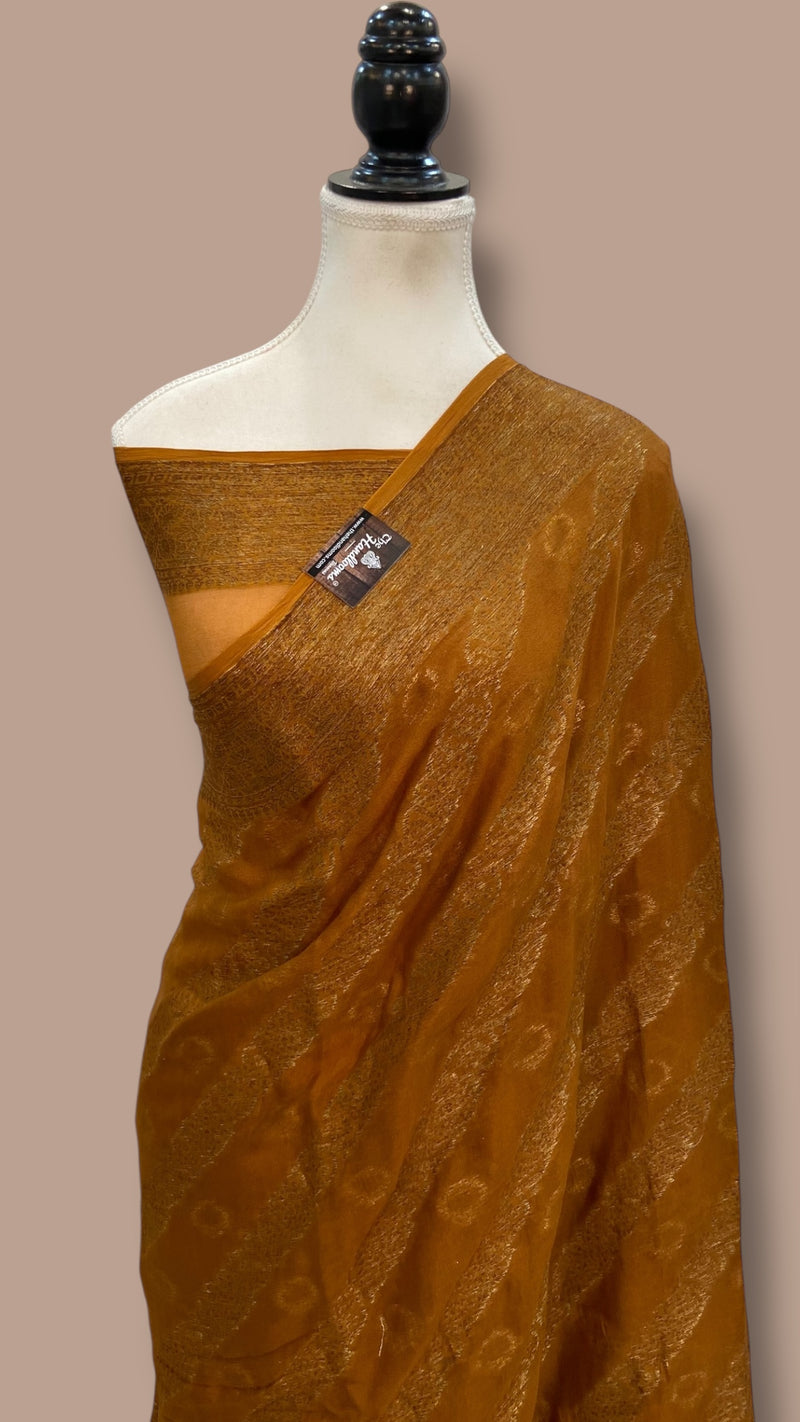 Pure Chiffon Khaddi Banarasi Saree - The Handlooms