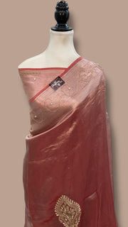 Pure Kora Tissue Handloom Banarasi Saree - Handwork - The Handlooms