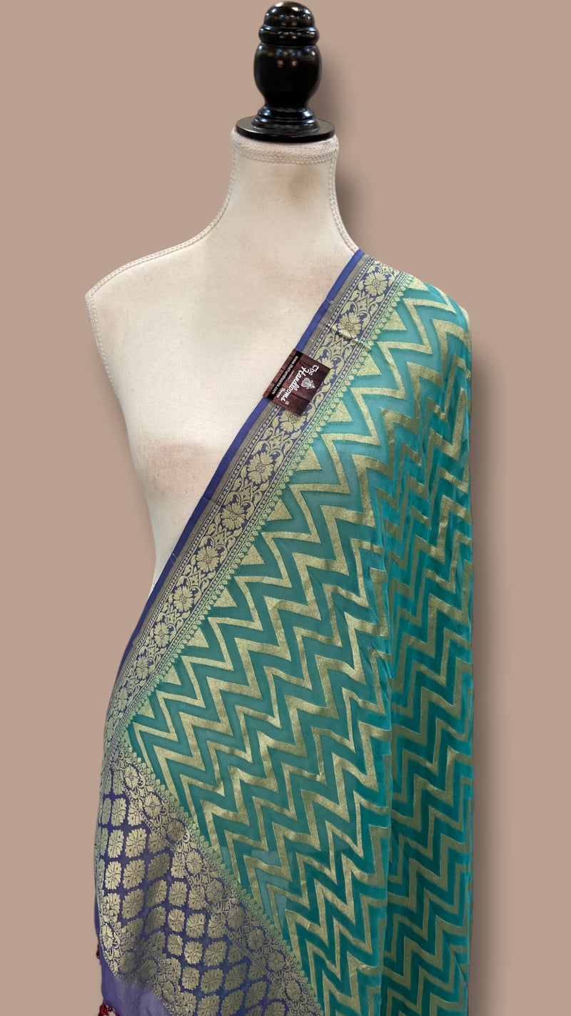 Pure Khaddi Georgette Handloom Dupatta - The Handlooms