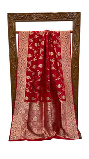 Pure Katan Silk Banarasi Handloom Saree - All Over Jaal Work - With Meenakari - The Handlooms