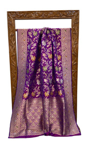 Pure Katan Silk Banarasi Handloom Saree - All Over Jaal Work - With Meenakari - The Handlooms