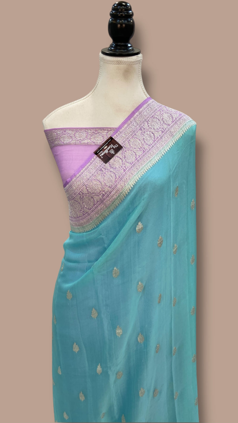 Pure Georgette Handloom Banarasi Saree - The Handlooms