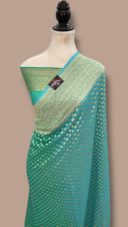 Khaddi Georgette Handloom Banarasi Saree - The Handlooms