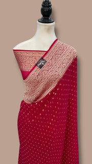 Khaddi Georgette Handloom Banarasi Saree - The Handlooms