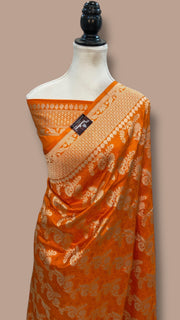 Pure Katan Silk Banarasi Handloom Saree - All over Jaal work - The Handlooms