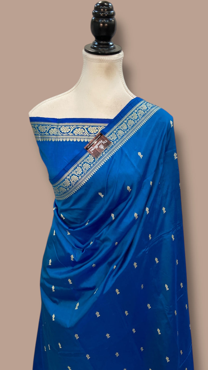 Pure Katan Silk Reshmi Zari Banarasi Handloom Saree - The Handlooms