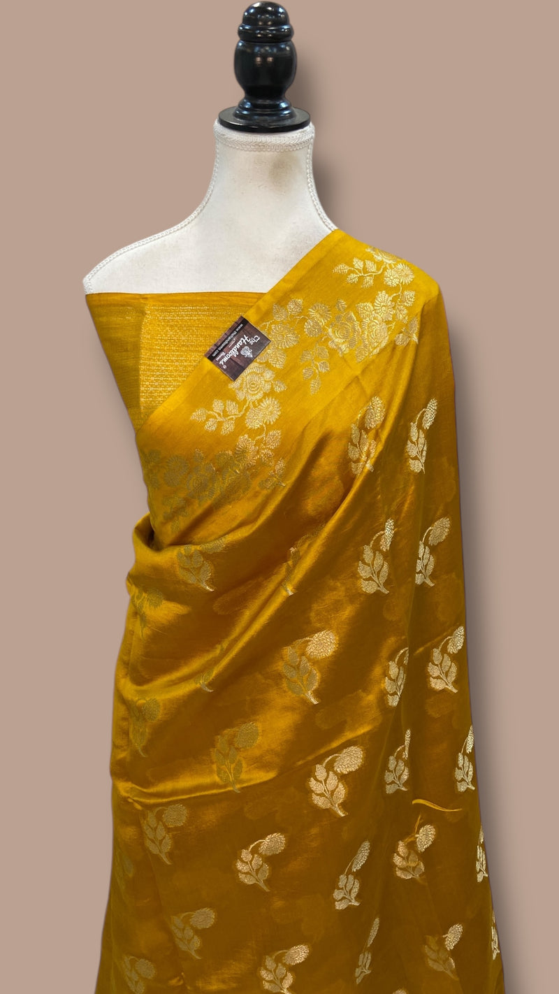 Pure Mango Silk Banarasi Handloom Saree - The Handlooms