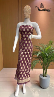 Tissue Khaddi Georgette Banarasi Dress material - The Handlooms