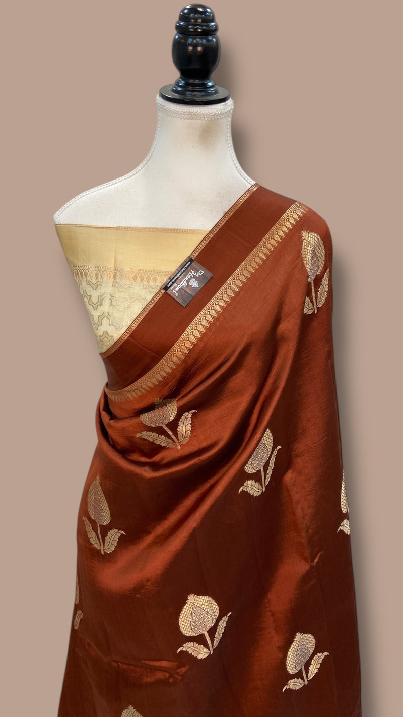 Pure Mango Silk Banarasi Handloom Saree