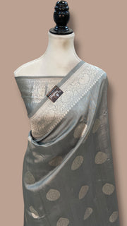 Pure Katan Silk Banarasi Handloom Saree - All Over Kadua Motifs - The Handlooms
