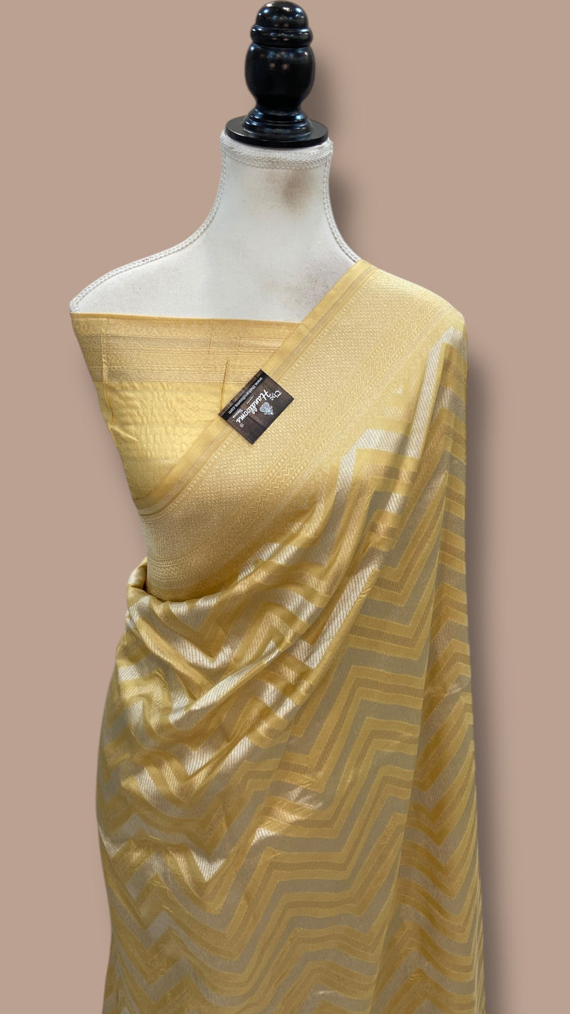 Pure Katan Silk Banarasi Handloom Saree - All Over Sona Roopa Jaal Work - The Handlooms
