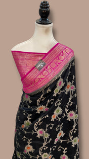 Pure Chiniya Silk Handloom Banarasi Saree - The Handlooms