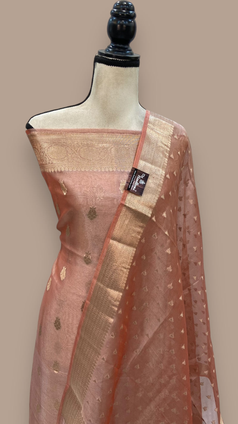 Pure Kora Tissue Handloom Banarasi Dress material - The Handlooms