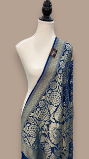 Pure Georgette Banarasi Bandhej Handloom Dupatta - The Handlooms