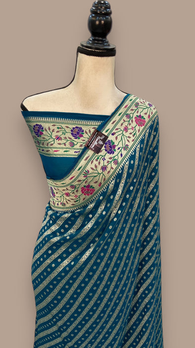 Pure Georgette Banarasi Handloom Saree - with meenakari work