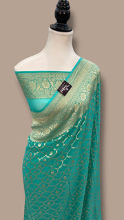 Khaddi Georgette Handloom Banarasi Saree - The Handlooms