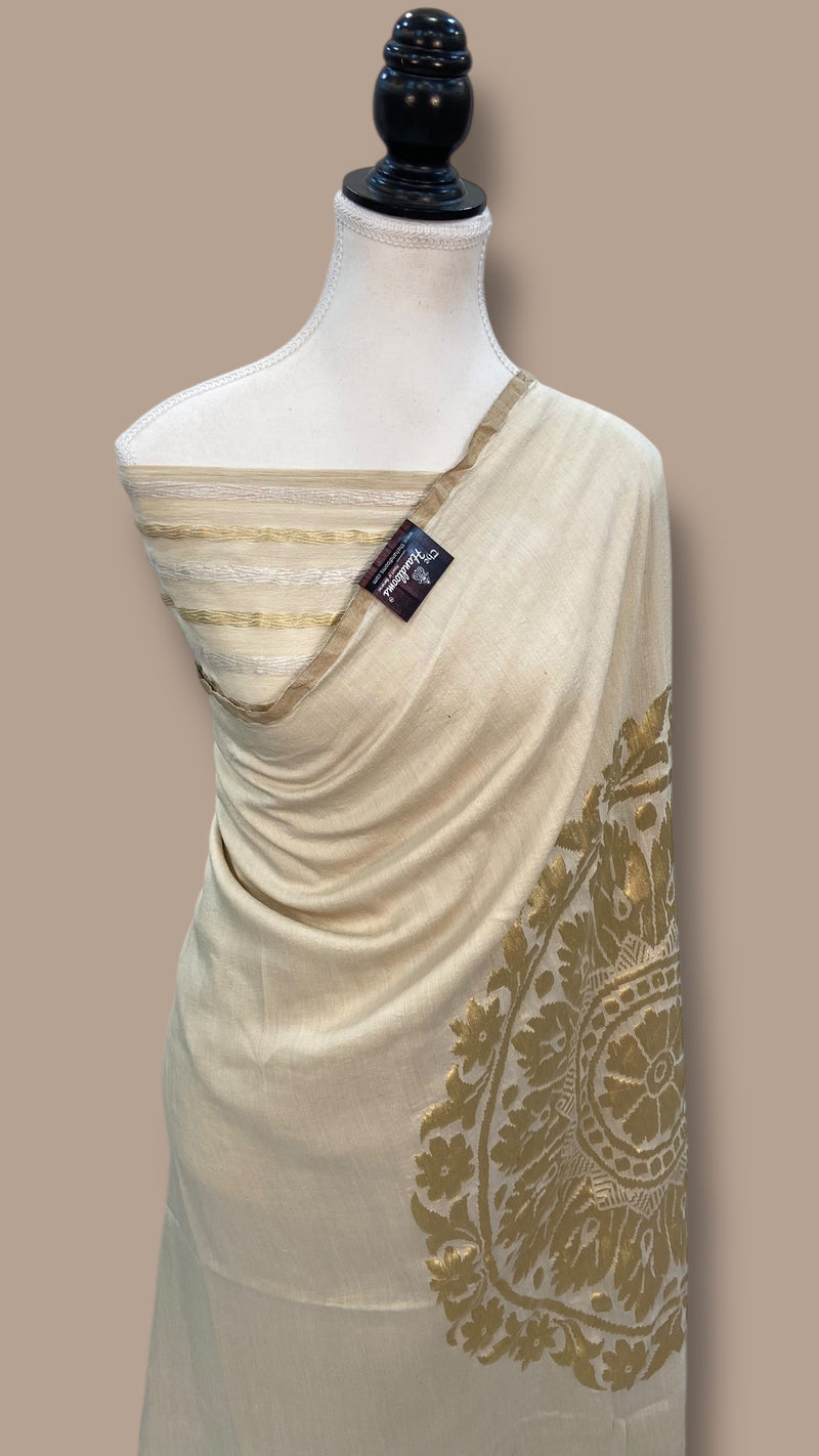 Moonga Georgette Handloom Banarasi Saree - The Handlooms