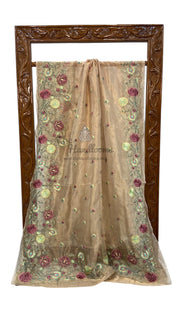 Pure Tissue Handloom Banarasi Saree With Chikankari - The Handlooms