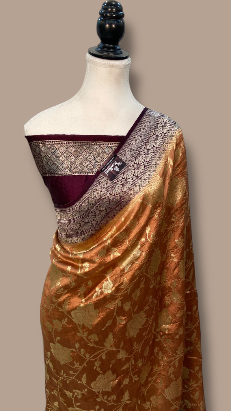 Pure Dupion Silk Banarasi Handloom Saree - The Handlooms